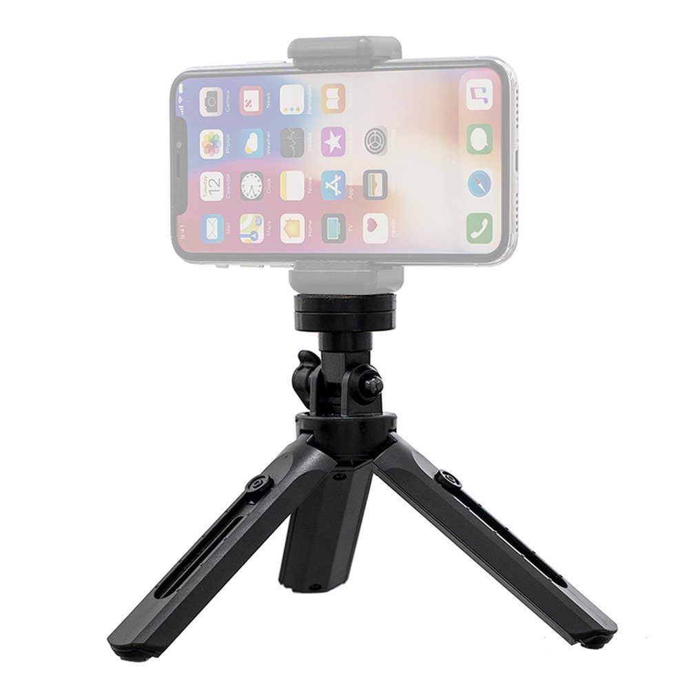Mini tripod selfie stick holder for phone camera GoPro 16 - 21 cm blackeng