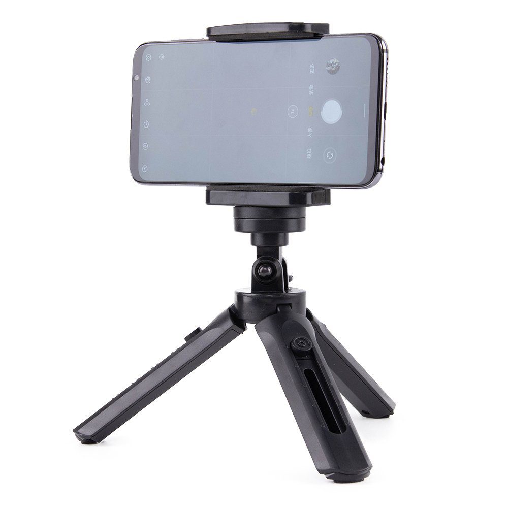 Mini tripod selfie stick holder for phone camera GoPro 16 - 21 cm blackeng
