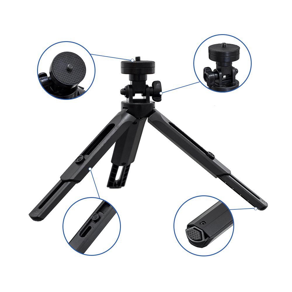 Mini tripod selfie stick holder for phone camera GoPro 16 - 21 cm blackeng