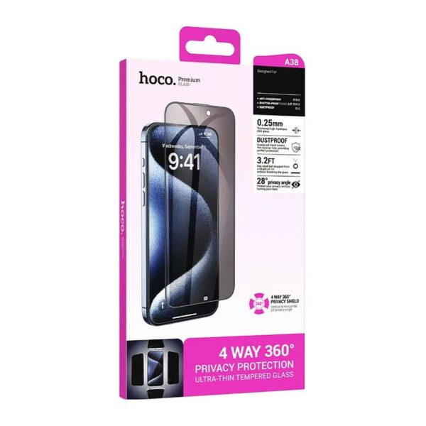 HOCO tempered glass 360-degree for IPHONE 15 Plus