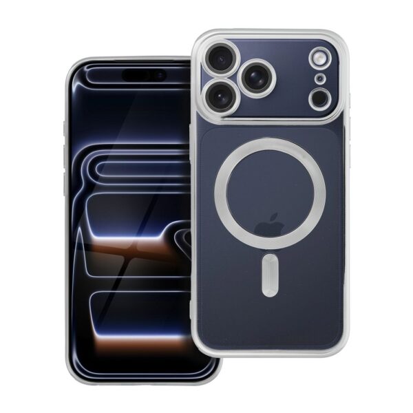 5c961e3dc39326a396572912dcf75089 ELECTRO MAG COVER case compatible with MagSafe for IPHONE 17 Pro Max (full ring) silver
