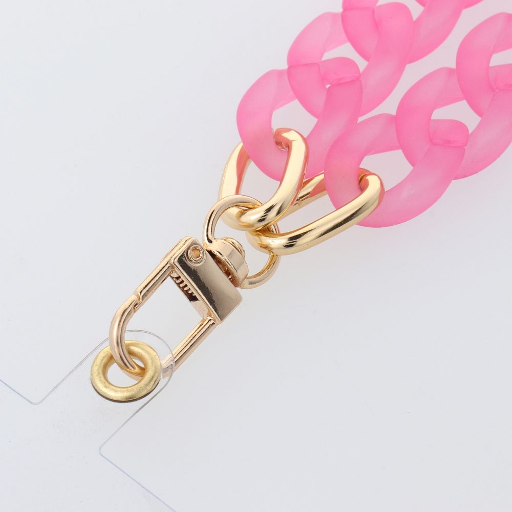 PANAMA LONG Phone lanyard, Phone pendant / cord length 80cm (40cm in the loop) / on neck - pink