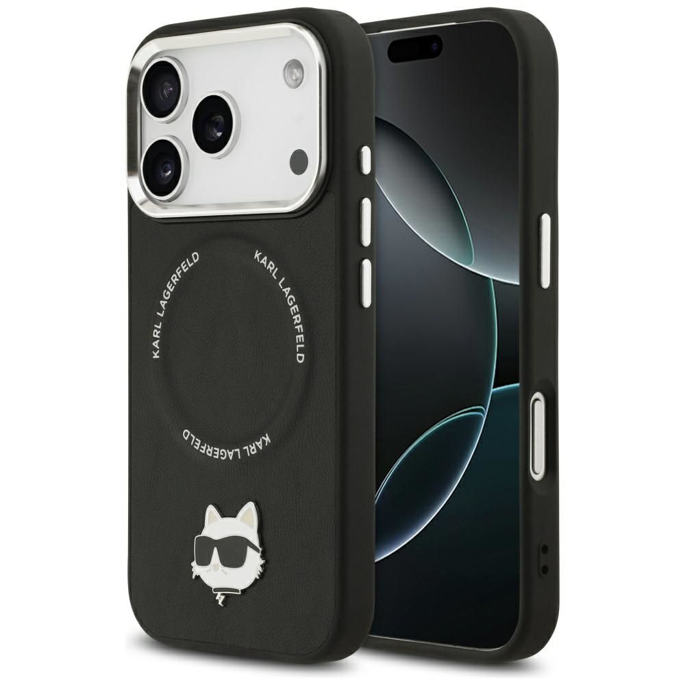 5f38da70eb90ac21e940845d6db48c7d KARL LAGERFELD case for IPHONE 17 Pro Max compatible with MagSafe KLHMP17XPSMLRCHK (PU Choupette Pin) black