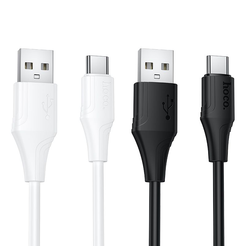 Silicone Cable USB A to USB C Hoco 3A 1 m X124 black