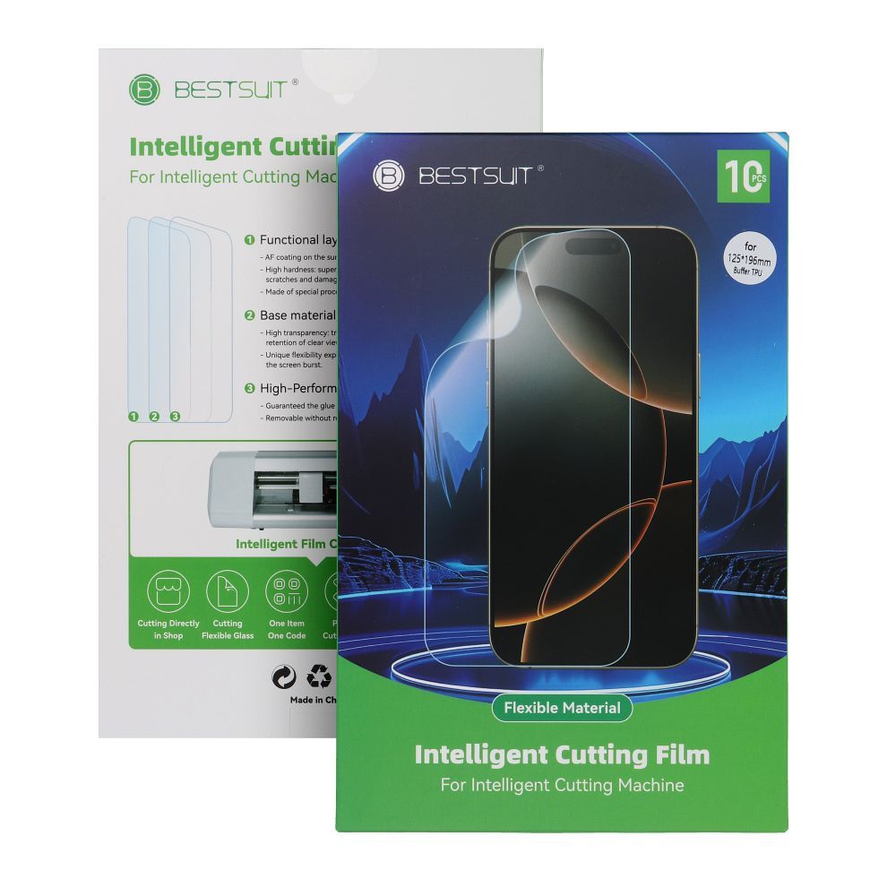 6140635fc07283f4a6b99da8089fd19c Bestsuit AF Flexible Auto-Repair 0,175mm - Self repair and anti fingerprint TPU film for smart cutting machine 196x125mm (10 pcs/set)
