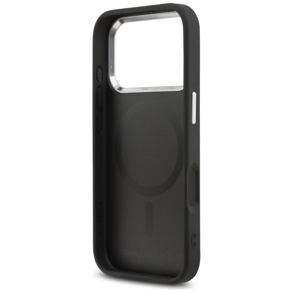 618bbb1ba40b50f89ecbbe33888d9daf KARL LAGERFELD case for IPHONE 17 Pro Max compatible with MagSafe KLHMP17XPSMLRKCK (PU K&C Pins) black