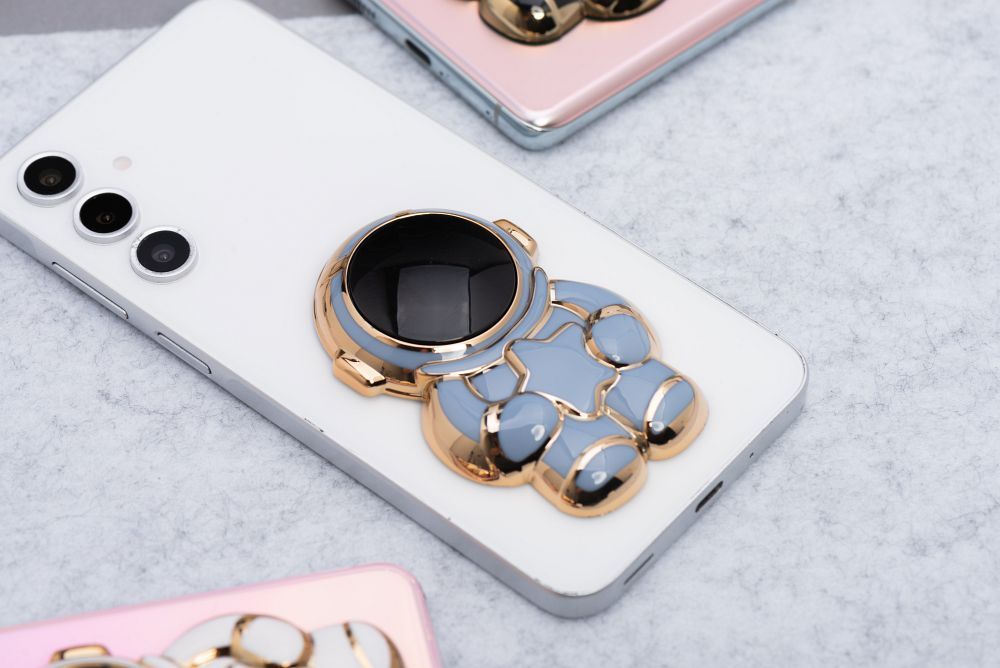 Phone stand ASTRONAUT - stick-on - blue