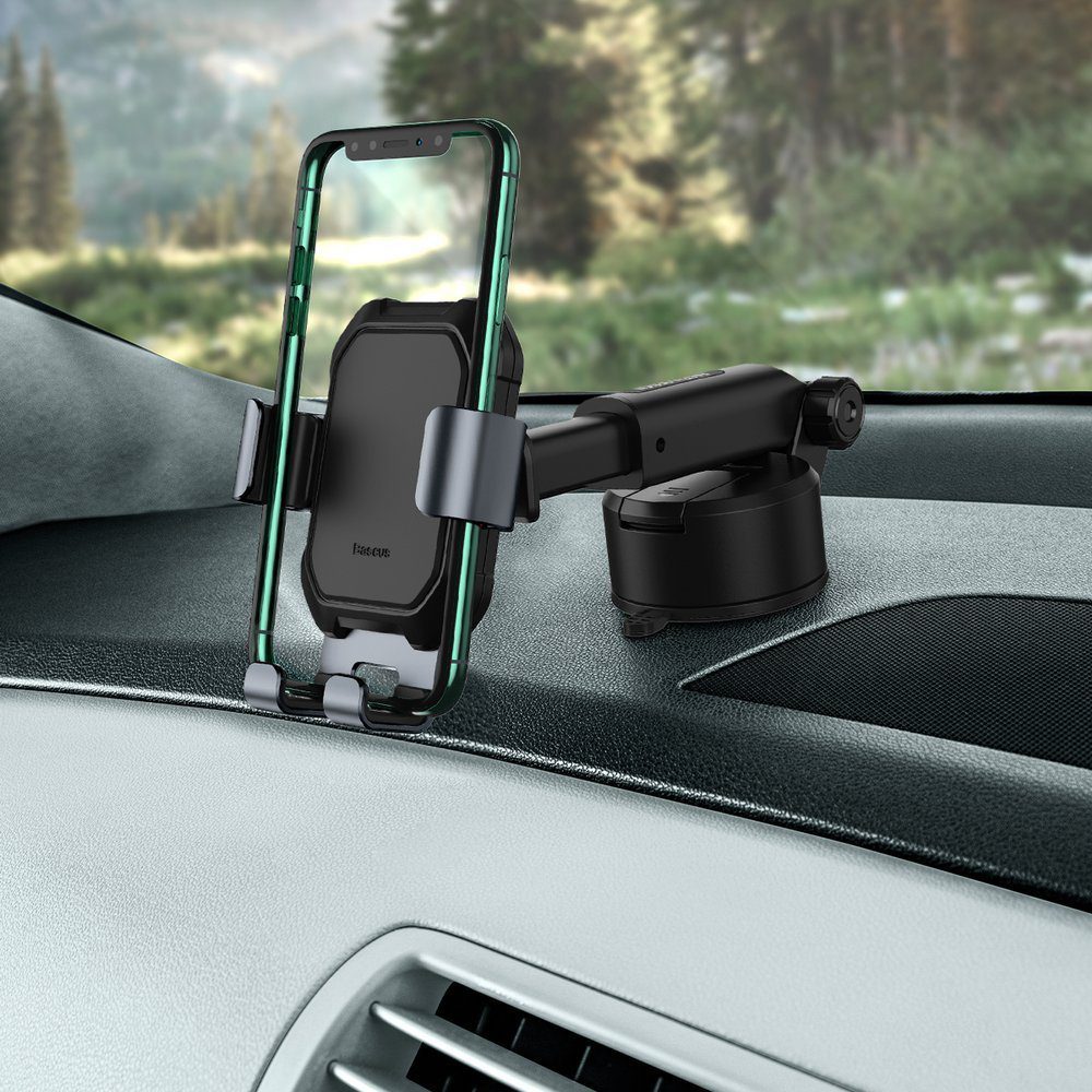 Baseus telescopic gravity car holder for window, dashboard black (SUYL-TK01)eng