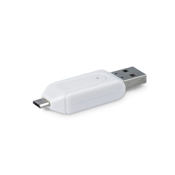 64449_oryg Forever microSD / SD card reader USB + microUSB white OTG