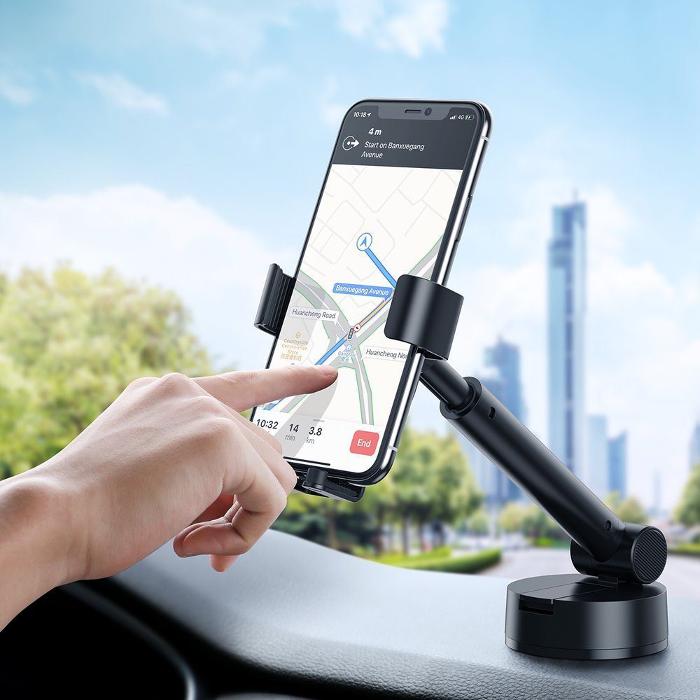 [AFTER RETURN] Baseus telescopic gravity car holder for windshield, dashboard black (SUYL-JY01)eng