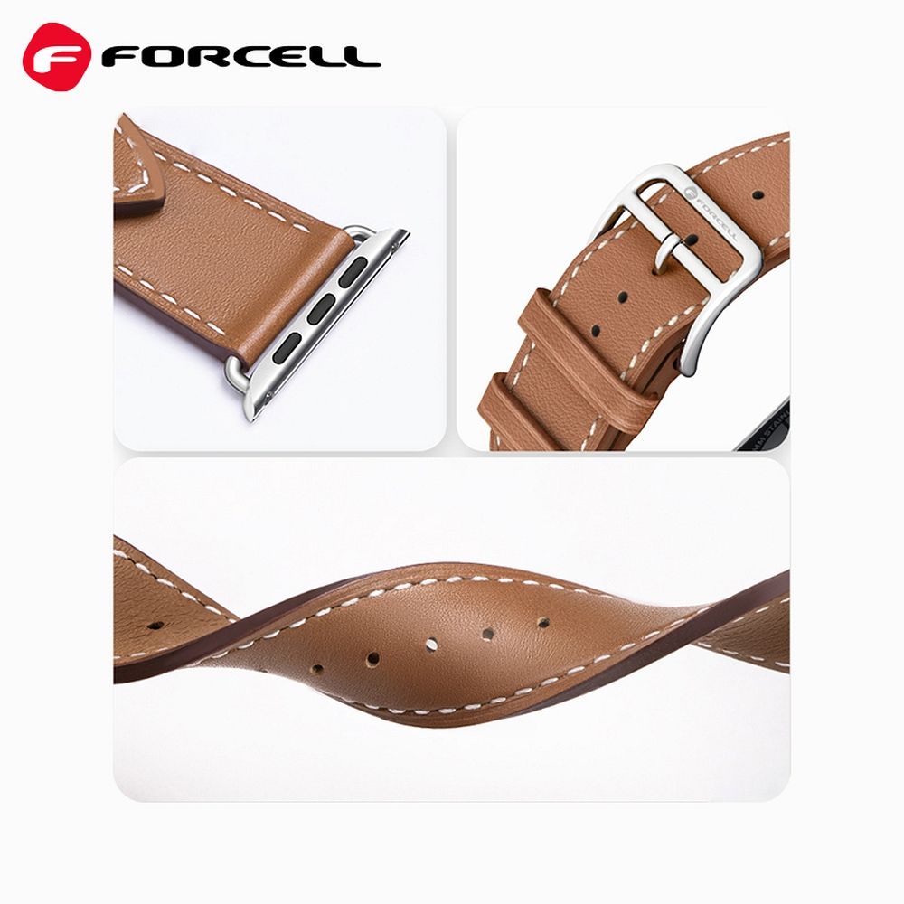 678409a076654ed4bdca54883a1ebe24 FORCELL F-DESIGN FA20 eco leather strap for APPLE Watch 42 / 44 / 45 / 49 mm red