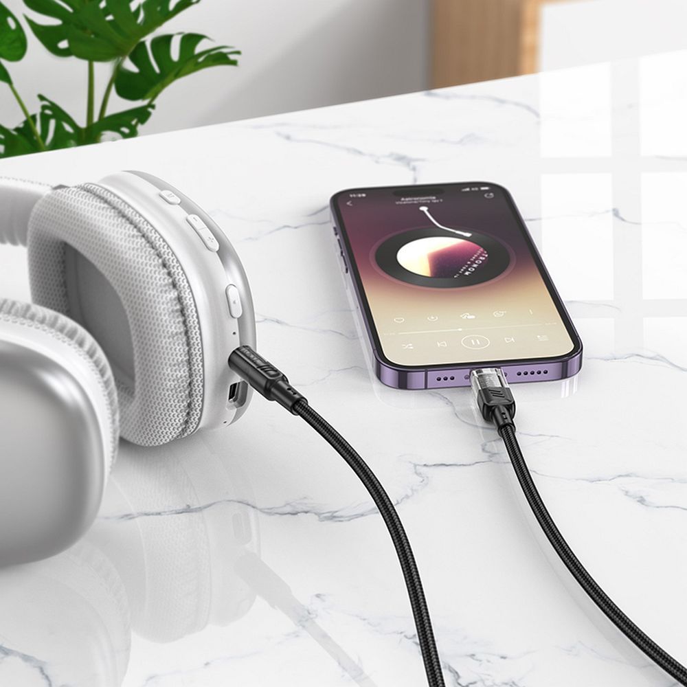 6a9f62ce271f1e1183ff74e044424eda Cable AUX Jack 3,5 mm to Lightning Hoco 1,2 m UPA27 black