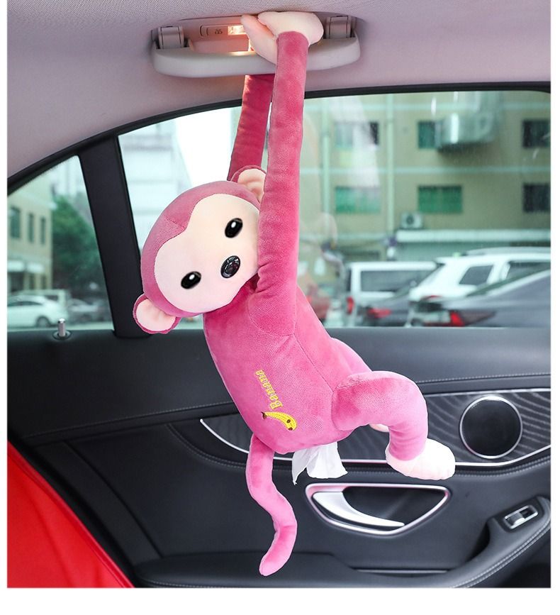 6ae1cfc1bd5d95523c1e1b3512fe5c0b Monkey hanging model tissue box pink