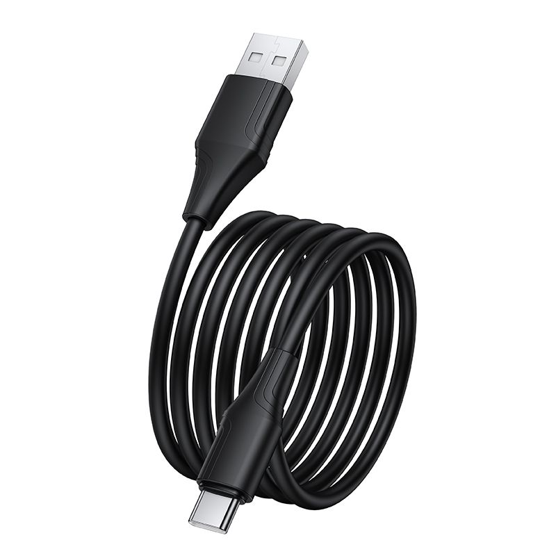 Silicone Cable USB A to USB C Hoco 3A 1 m X124 black