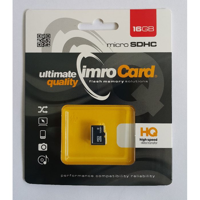 72521_oryg Imro memory card 16GB microSDHC cl. 6