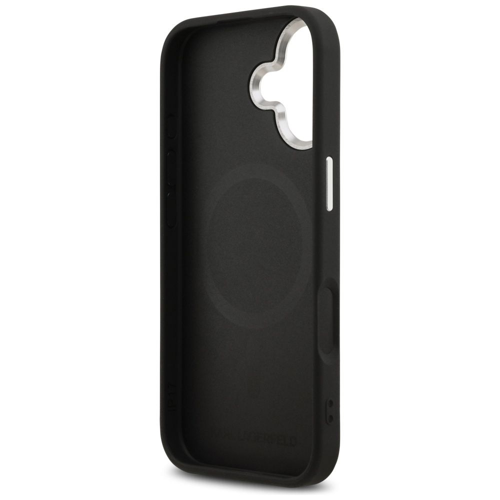 732429fd9e10d09c8b68450c4b5520e8 KARL LAGERFELD case for IPHONE 17 compatible with MagSafe KLHMP17SPSMLRKLK (PU Karl Pin) black