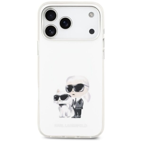 KARL LAGERFELD case for IPHONE 17 Pro Max compatible with MagSafe KLHMP17XHMKCAQOH (IML Aquarelle K&C & Logo) white