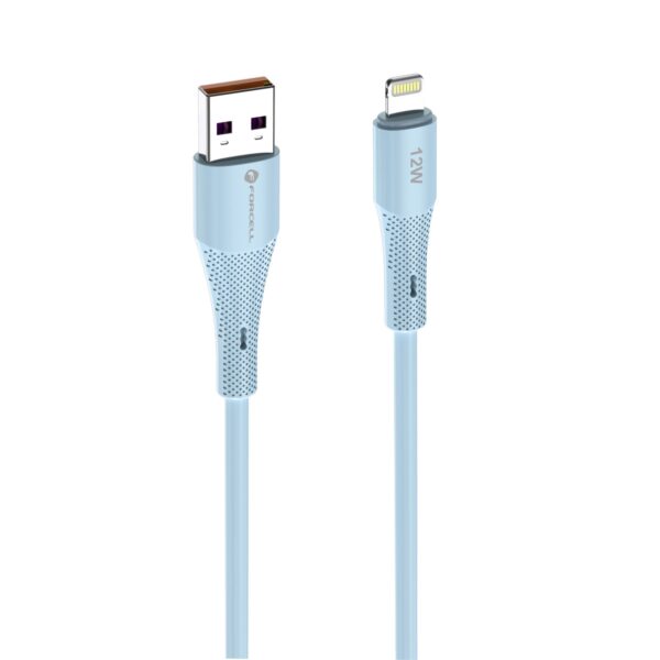 FORCELL F-ENERGY C343 cable USB A to Lightning 2,4A 12W Silicone 1 m blue