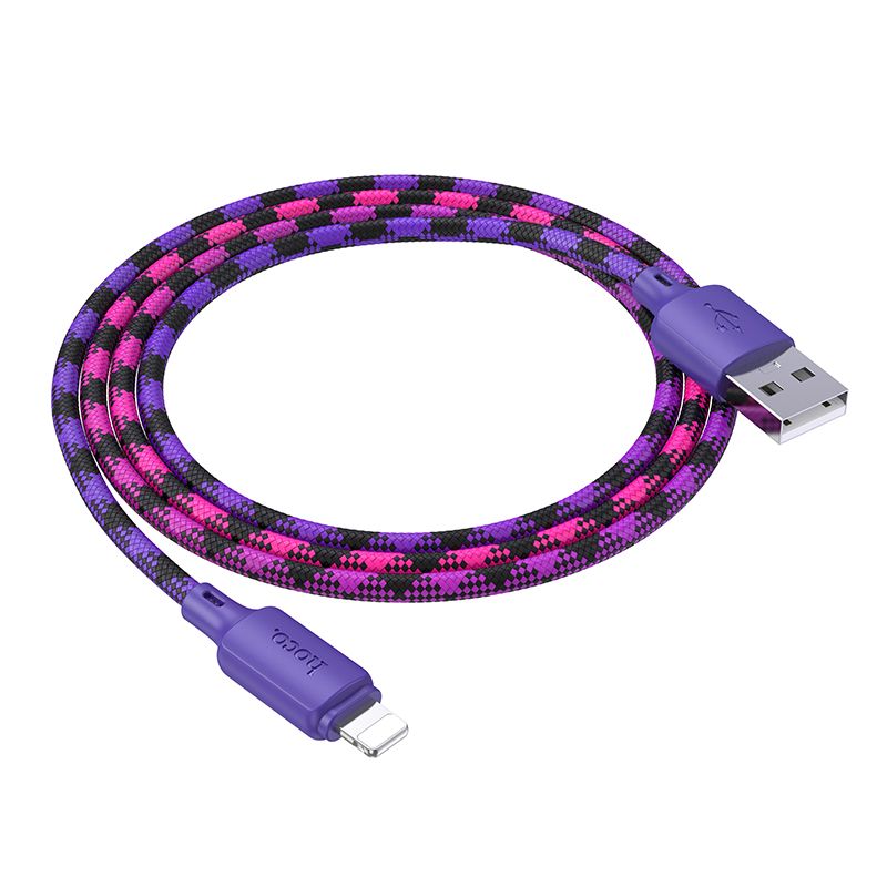 Cable USB A to Lightning Hoco 2,4A 1 m X116 gradient purple