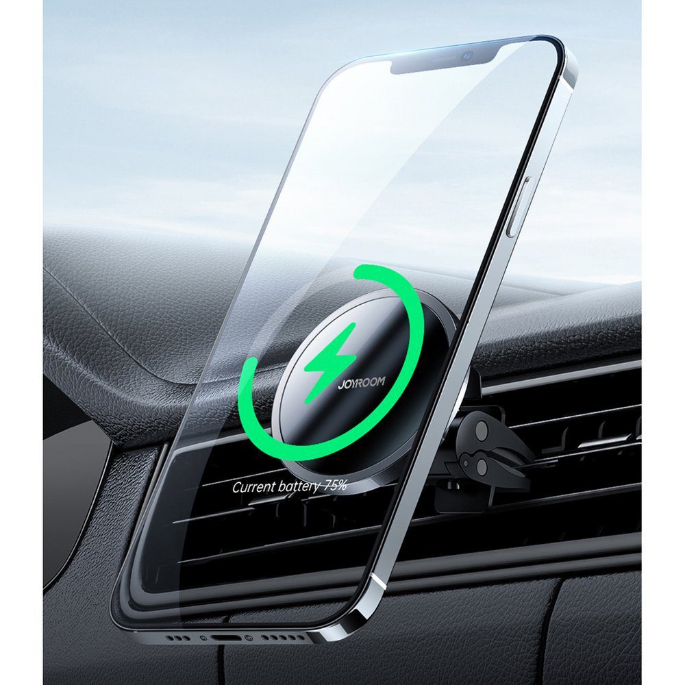 Joyroom Car Magnetic Holder Qi Wireless Inductive Charger 15W (MagSafe Compatible for iPhone) Black (JR-ZS240)eng