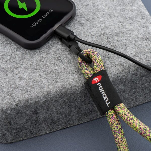 FORCELL F-DESIGN R10X40 wrist phone lanyard with adjustable length (max 20cm in the loop) green pink purple