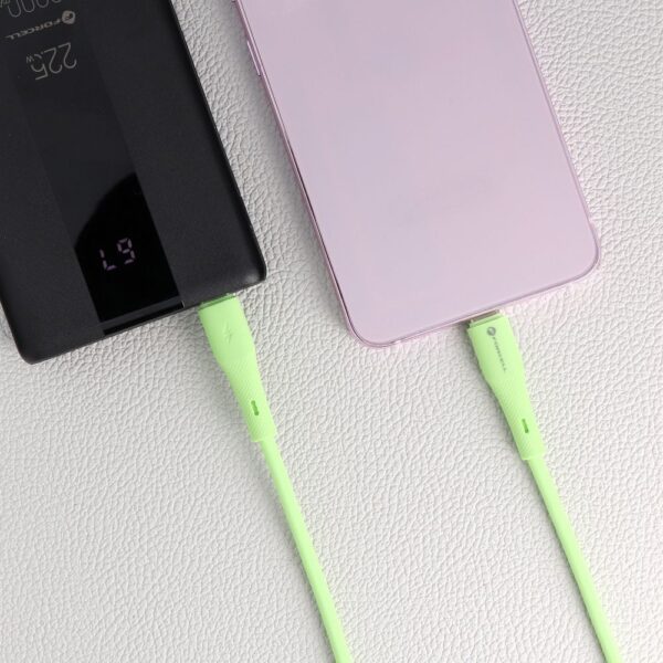 798359889597054f4d7fb5b29bea0ffa FORCELL F-ENERGY C344 cable Type C to Type C QC4.0 PD 3A 60W Silicone 1 m green