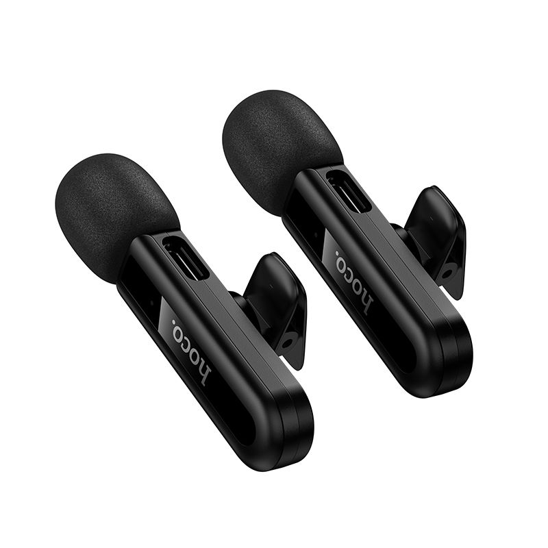 7a3623777059878799995ed44ac50c2e Wireless double microphone Lightning / USB C Hoco L20A black