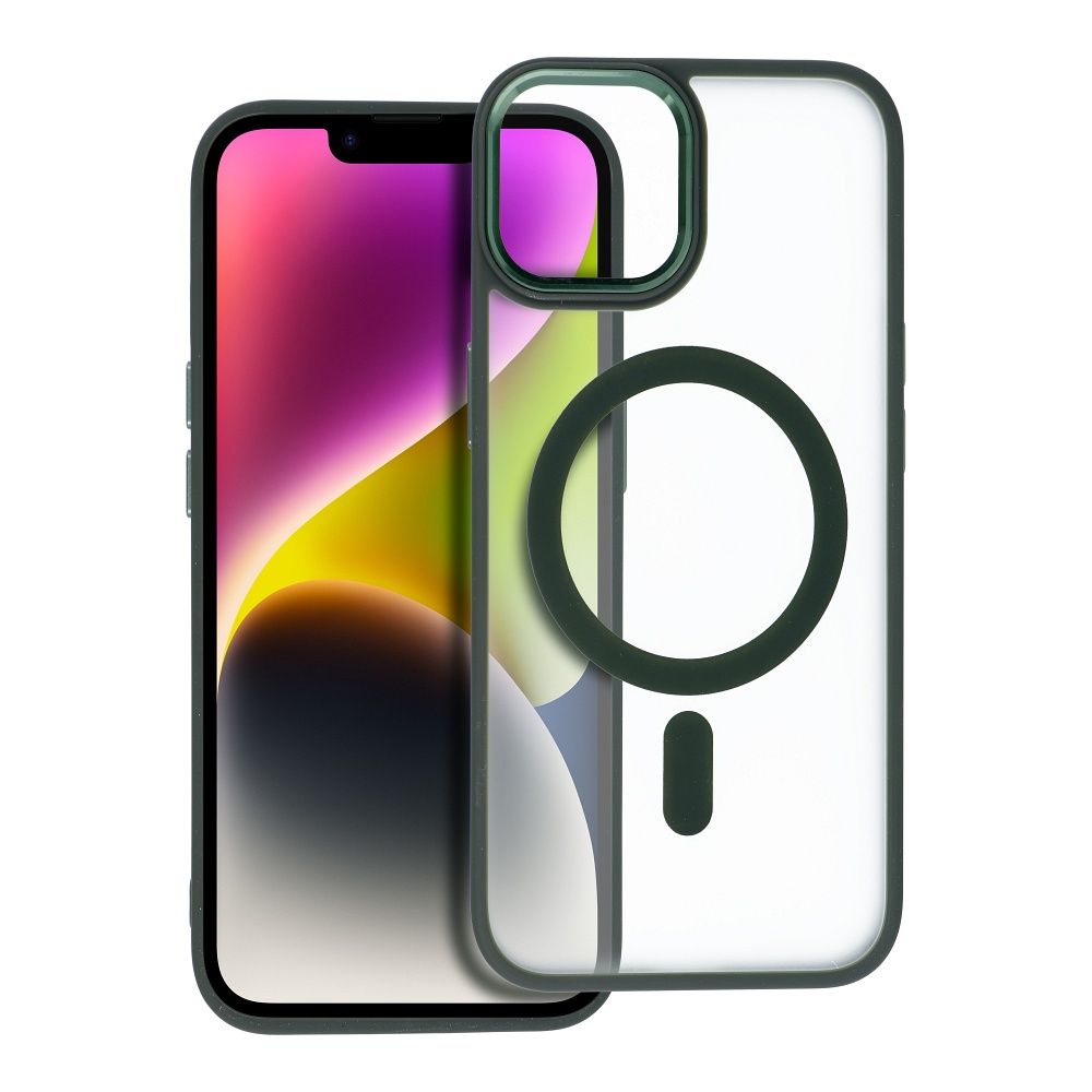 MATTE MAG COVER case compatible with MagSafe for IPHONE 14 green