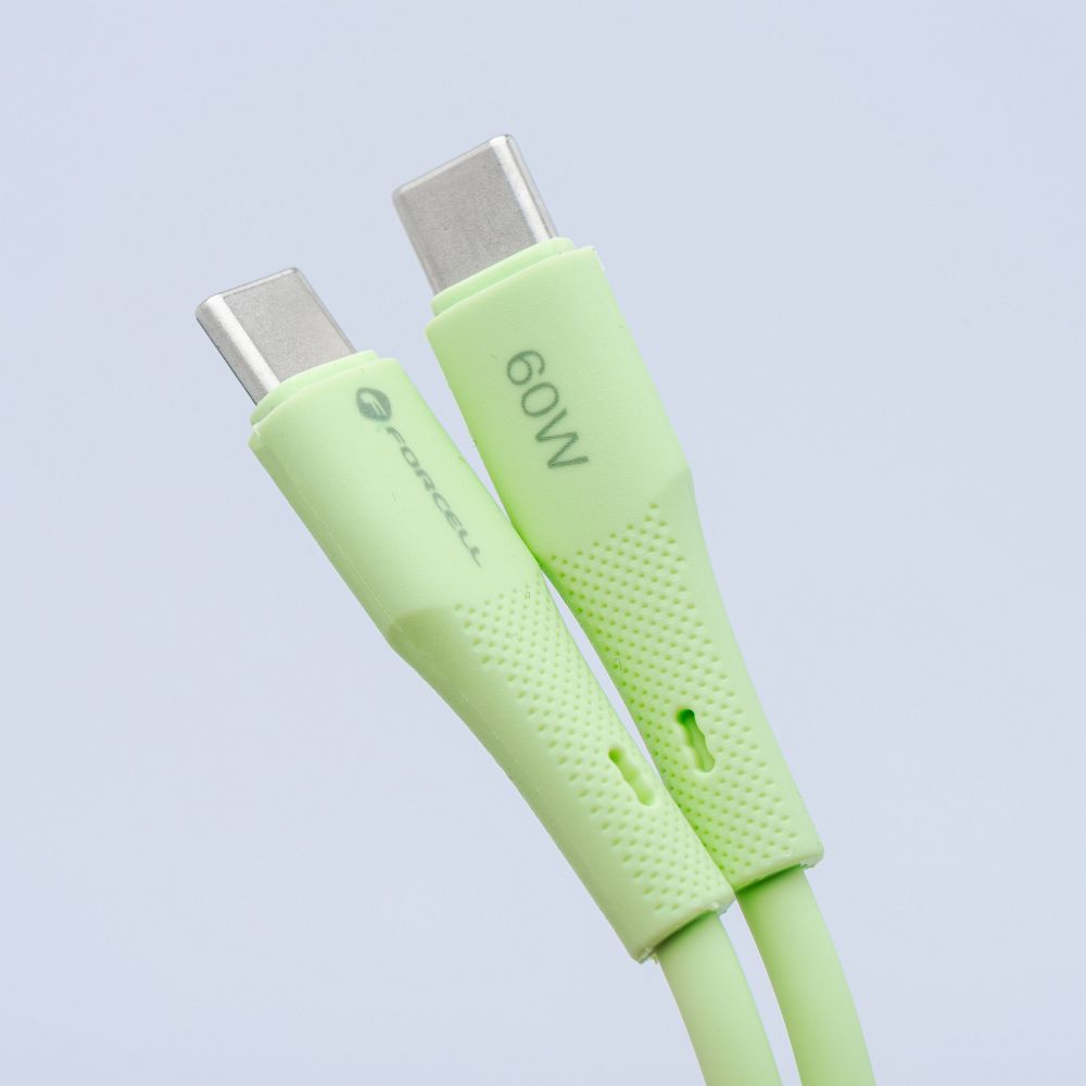 7b3ce85afbcae652c029531346fbd44a FORCELL F-ENERGY C344 cable Type C to Type C QC4.0 PD 3A 60W Silicone 1 m green