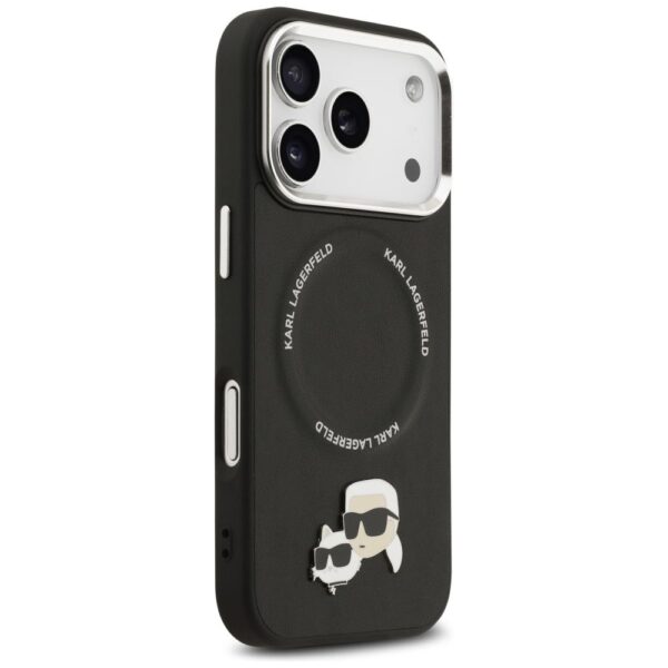 KARL LAGERFELD case for IPHONE 17 Pro Max compatible with MagSafe KLHMP17XPSMLRKCK (PU K&C Pins) black