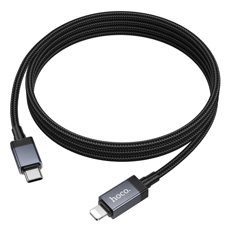 7d206fa64c1bad3d4f3dbfd4315f959b Cable USB C to Lightning Hoco PD 27W with display 1 m X118 black