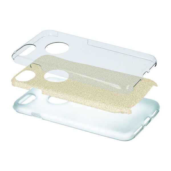 Glitter 3in1 case for iPhone 7 / 8 / SE 2020 / SE 2022 gold