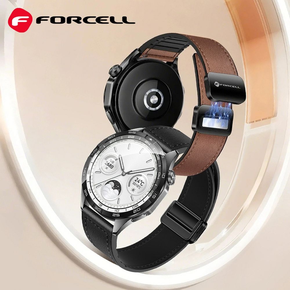 817f81c7d0585e08c49ab71e59138dac FORCELL F-DESIGN FS20 magnetic eco leather strap for SAMSUNG Watch 22 mm black