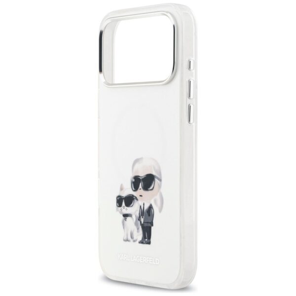 KARL LAGERFELD case for IPHONE 17 Pro Max compatible with MagSafe KLHMP17XHMKCAQOH (IML Aquarelle K&C & Logo) white