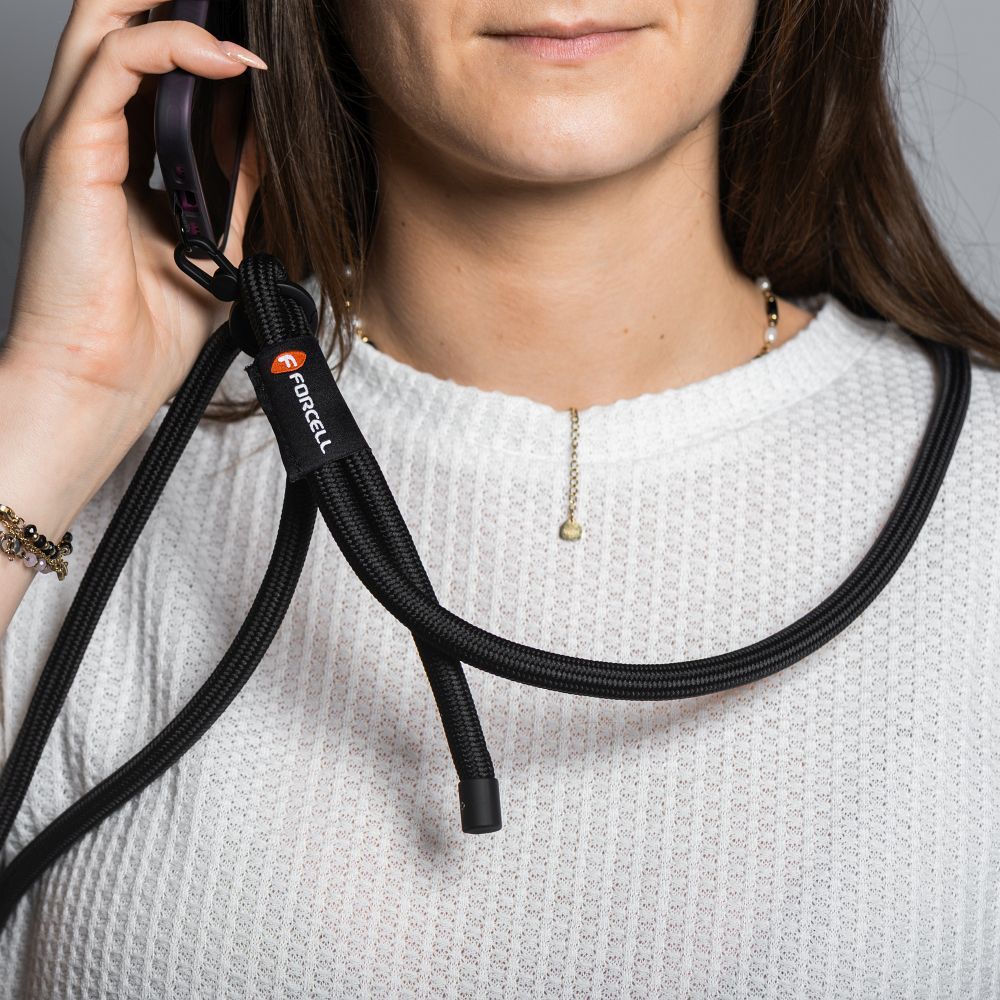 81f03ba03ce04ae2c5950b2701f38b57 FORCELL F-DESIGN S10X165 crossbody phone lanyard with adjustable length (max 82,5cm in the loop) black