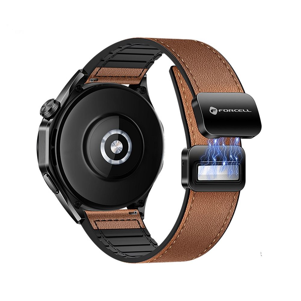 82ef4737619b3a2dfb8c4eb72df68946 FORCELL F-DESIGN FS20 magnetic eco leather strap for SAMSUNG Watch 22 mm brown