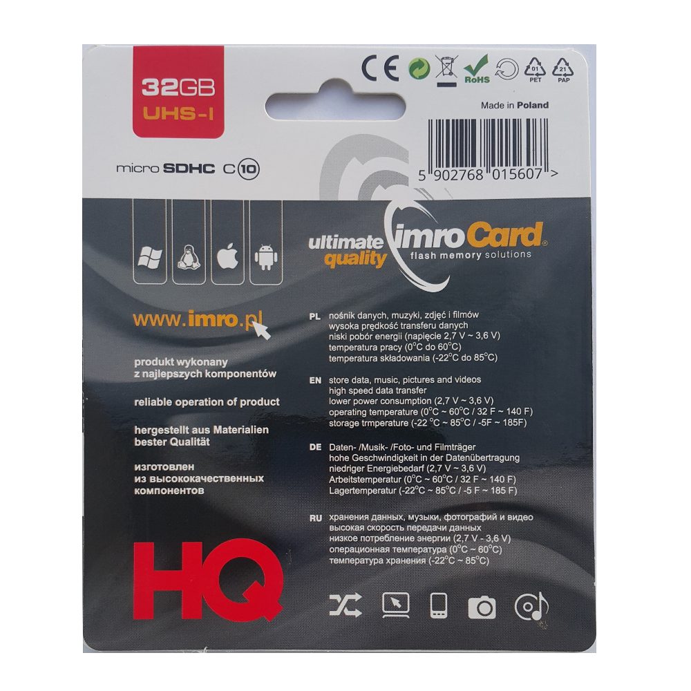 87833_oryg Imro MicroSD 32GB cl.10 | UHS-I