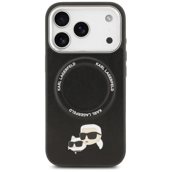 KARL LAGERFELD case for IPHONE 17 Pro Max compatible with MagSafe KLHMP17XPSMLRKCK (PU K&C Pins) black