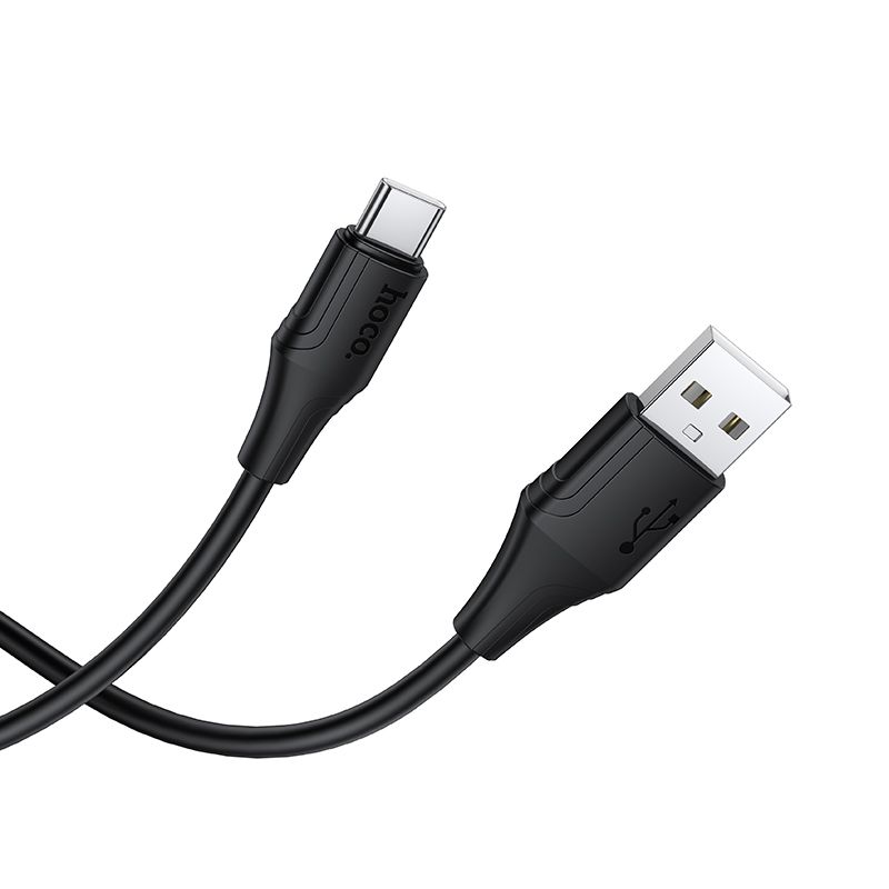 Silicone Cable USB A to USB C Hoco 3A 1 m X124 black