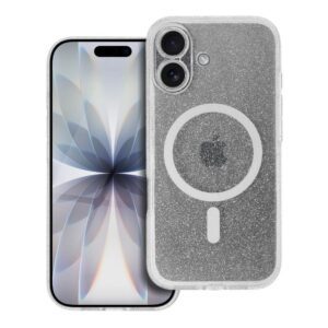 CLEAR MAG COVER case with camera protection compatible with MagSafe for IPHONE 17 transparent glitter