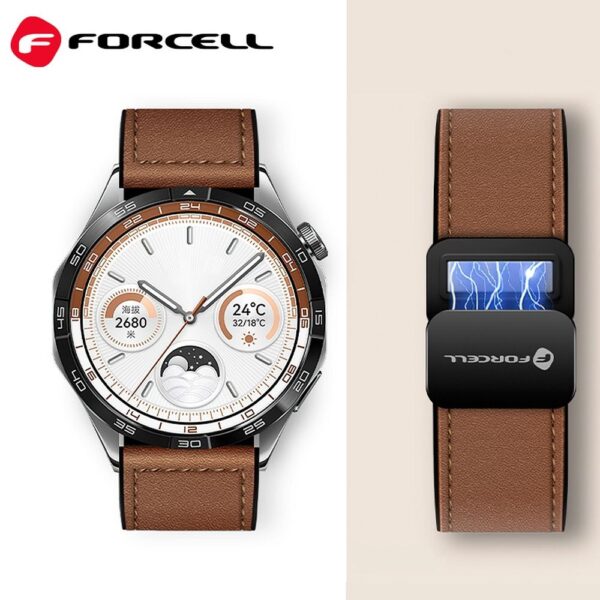 8b2d3bc23dcd94eaeb78be351b100b9a FORCELL F-DESIGN FS20 magnetic eco leather strap for SAMSUNG Watch 22 mm black