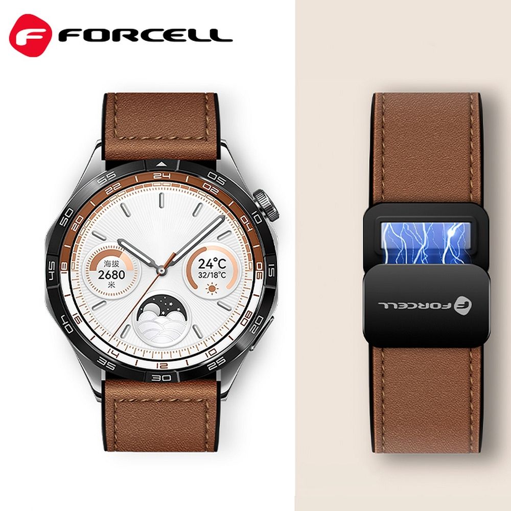 8b2d3bc23dcd94eaeb78be351b100b9a FORCELL F-DESIGN FS20 magnetic eco leather strap for SAMSUNG Watch 22 mm black