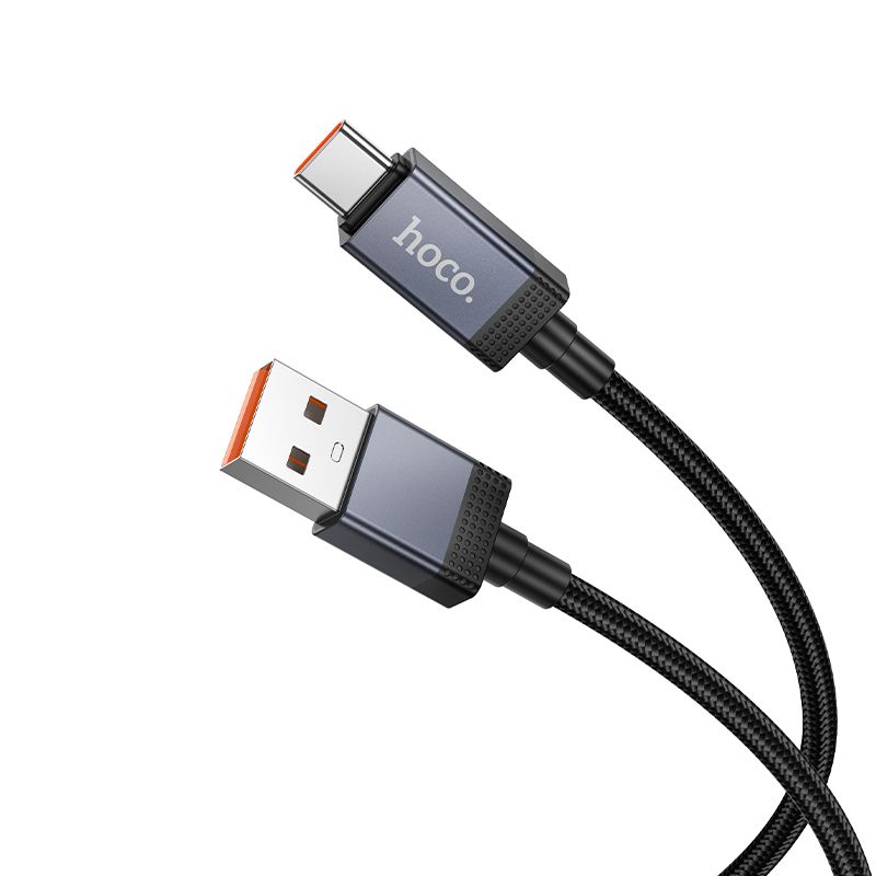 8bc34ed72f45e81905bfb46ffc552cfd Cable USB A to USB C Hoco 5A with display 1 m X118 black