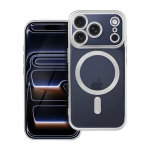 ELECTRO MAG COVER case compatible with MagSafe for IPHONE 17 Pro (full ring) silver