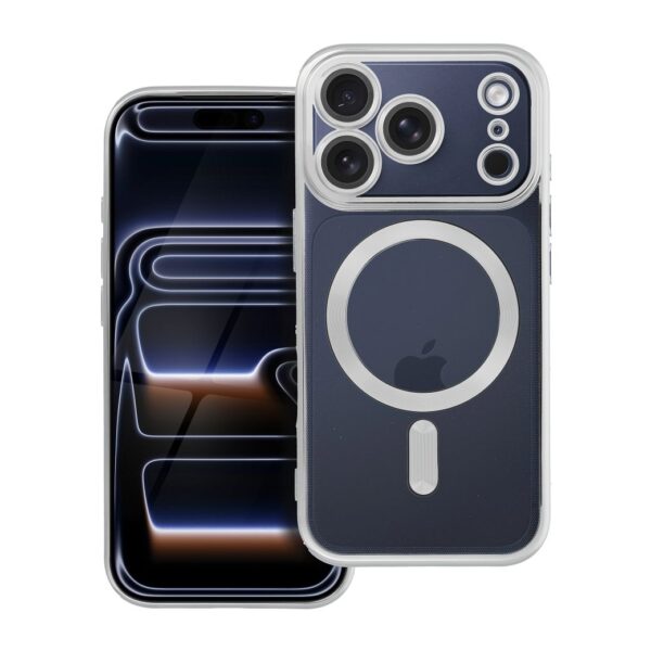 8bc90532a77f39f7337416195912f738 ELECTRO MAG COVER case compatible with MagSafe for IPHONE 17 Pro (full ring) silver