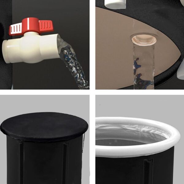 Foldable portable inflatable bathtub 80 x 79 cm black