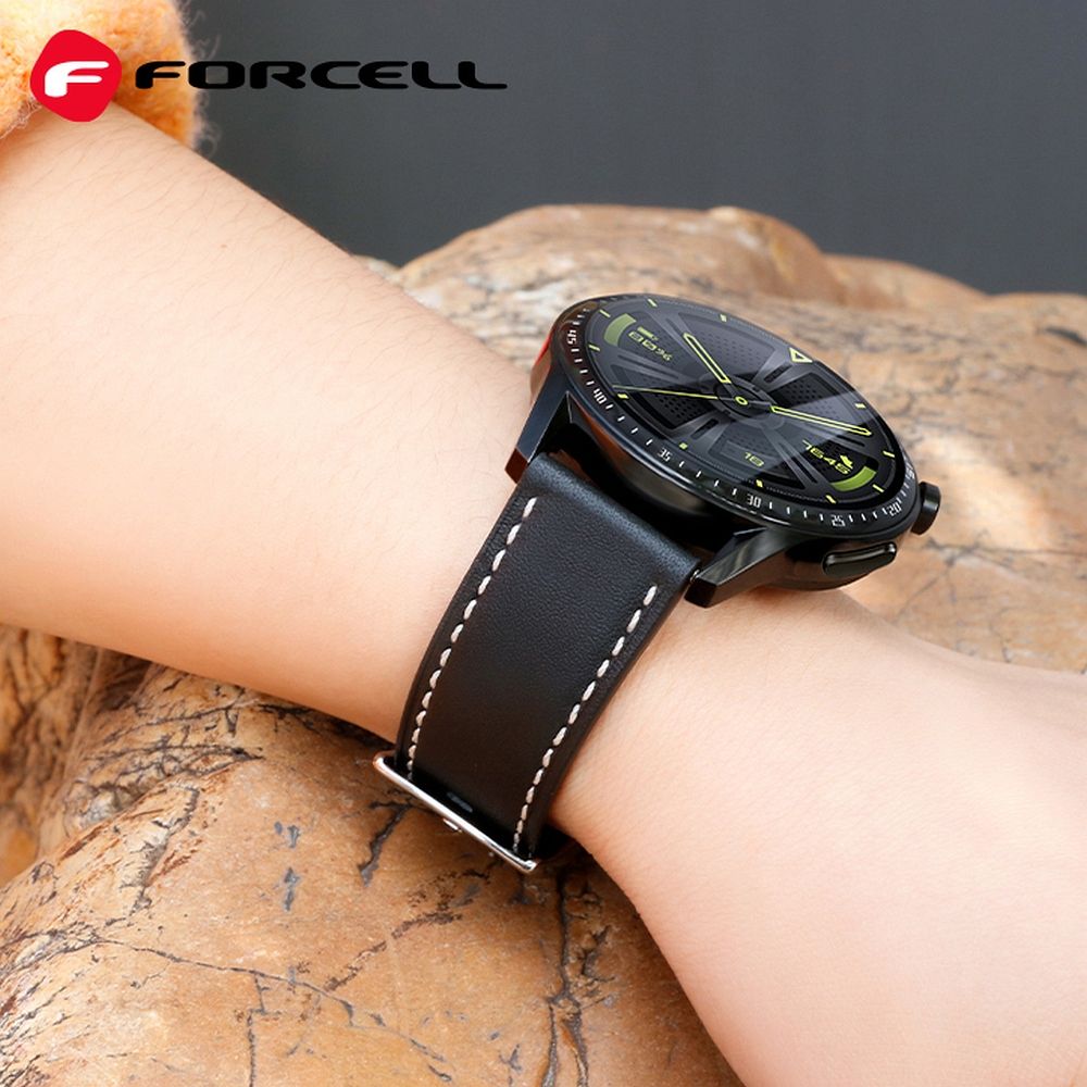 8f9313fa17f4f963ba82fef74ad033b8 FORCELL F-DESIGN FS21 eco leather strap for SAMSUNG Watch 22 mm black