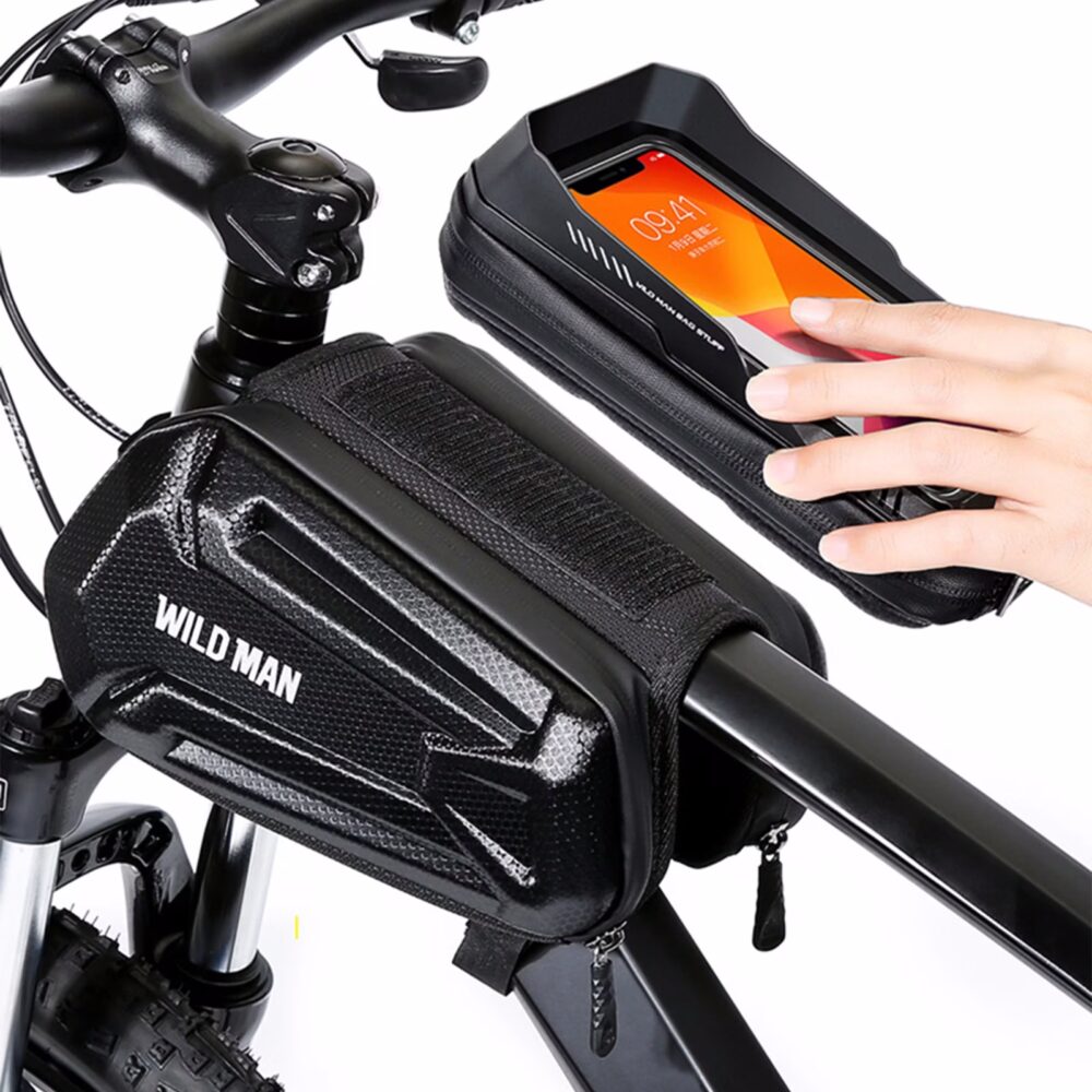 8fc16039920fa51e90fffda7374b8da5 WILDMAN traveling bag for bike frame with zipper 1,2L (4 "- 7") XT6 black