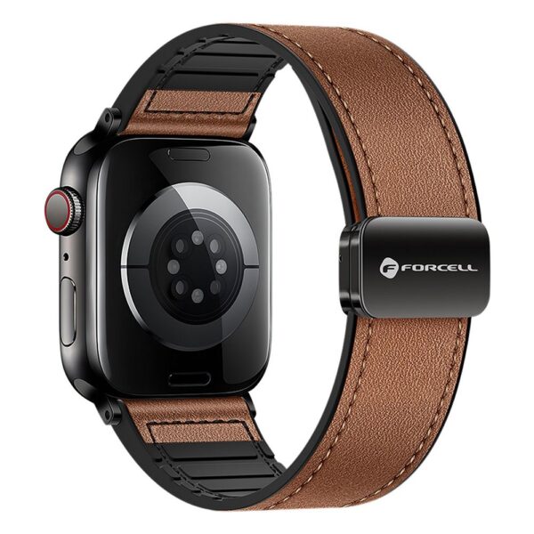 9031a744bad202756df4ffcc0651c432 FORCELL F-DESIGN FA21 eco leather strap for APPLE Watch 38 / 40 / 41 mm brown