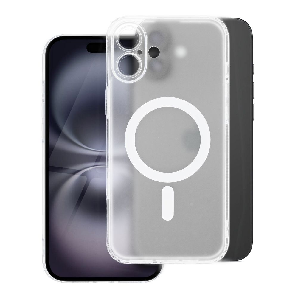 9111bf1f8524f63169b46834bb91d976 FROST MAG COVER case with camera protection compatible with MagSafe for IPHONE 16 Plus frozen transparent